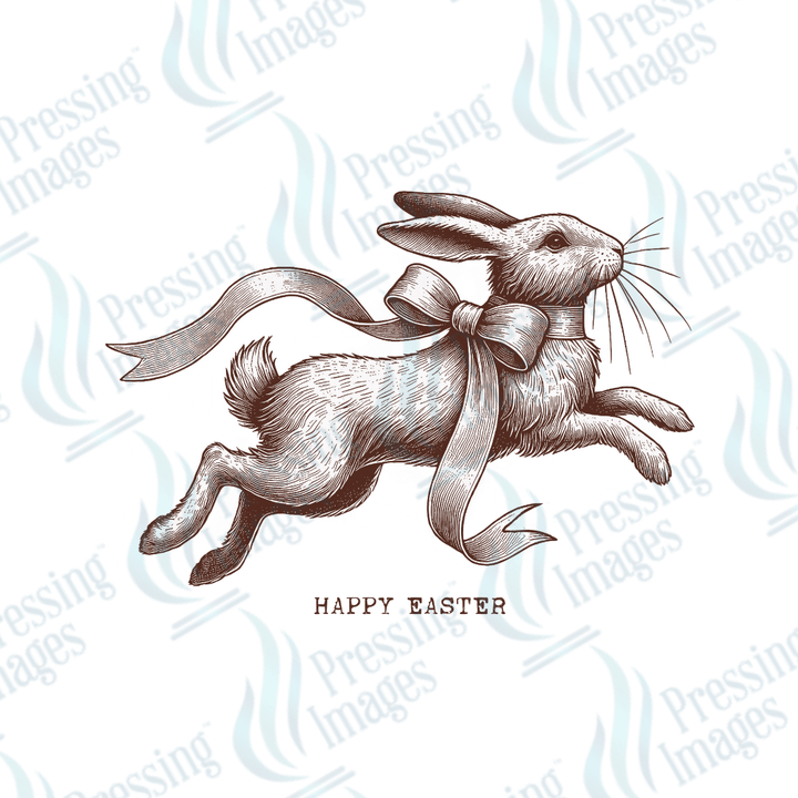 UVD 2139 Vintage Rabbit Happy Easter - Pressing Images
