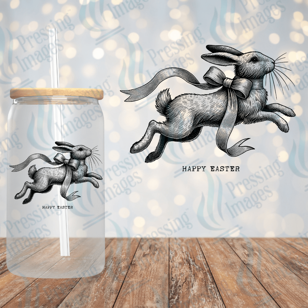 UVD 2139 Vintage Rabbit Happy Easter - Pressing Images