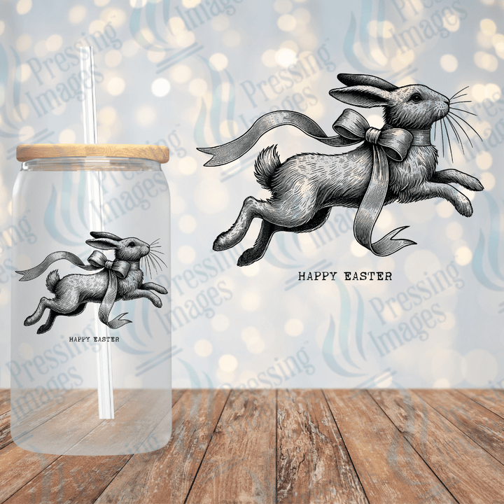 UVD 2139 Vintage Rabbit Happy Easter - Pressing Images