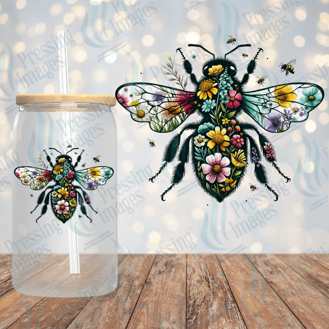 UVD 2185 Floral Bee - Pressing Images