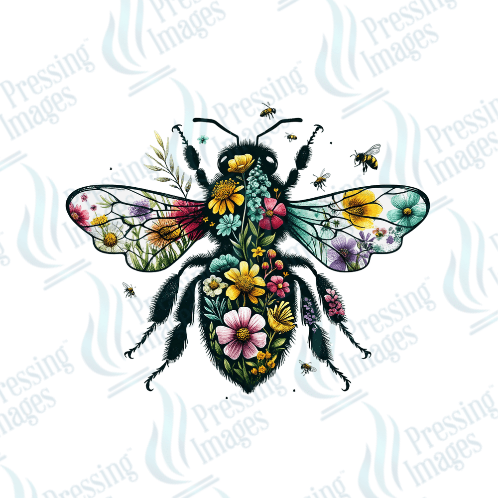UVD 2185 Floral Bee - Pressing Images