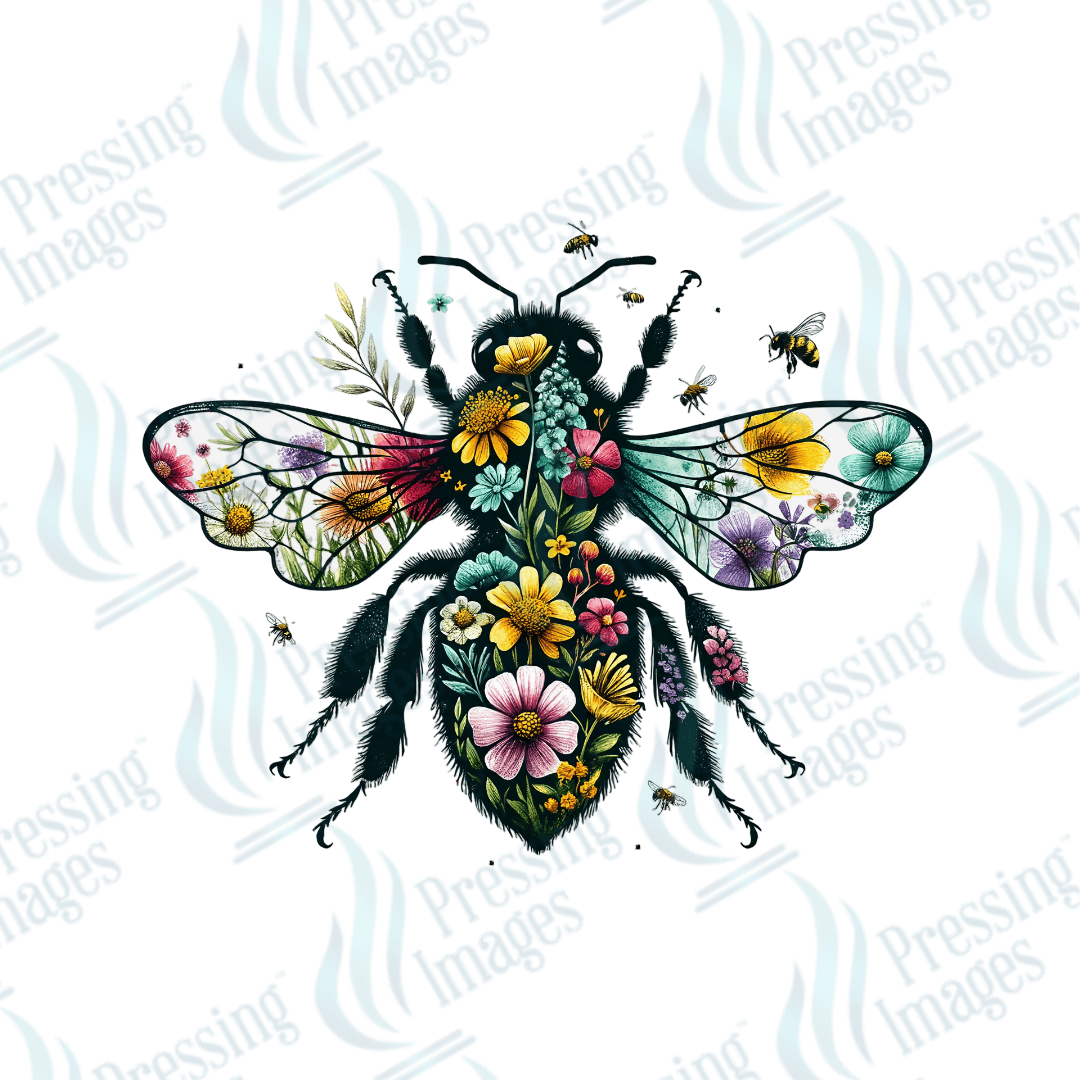 UVD 2185 Floral Bee - Pressing Images