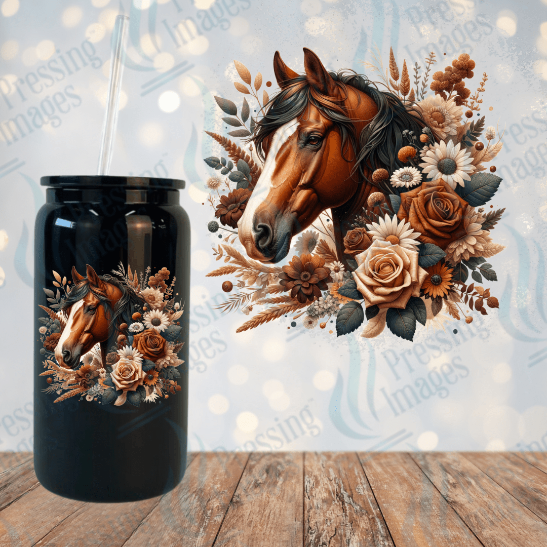 UVD 2232 Horse Warm Florals - Pressing Images