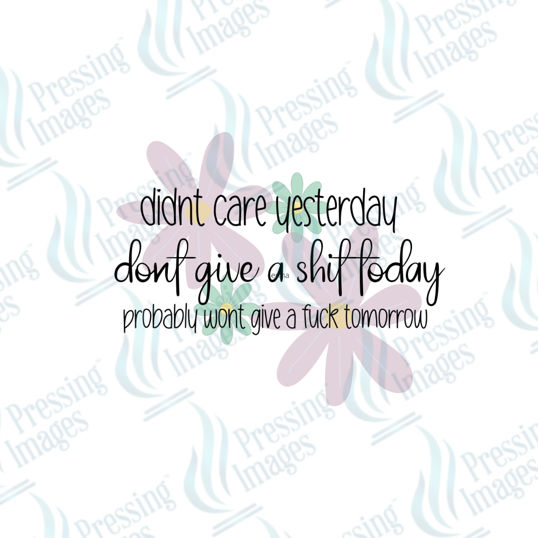 UVD 2278 Didn't Care Yesterday - Pressing Images