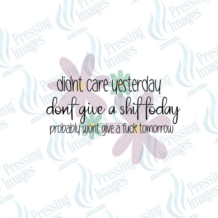 UVD 2278 Didn't Care Yesterday - Pressing Images