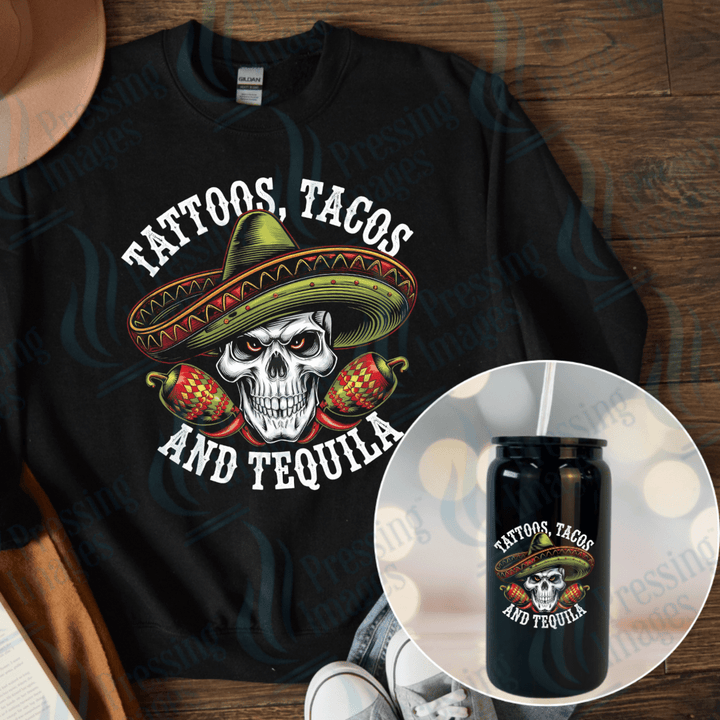 UVD 2411 Tattoos Tacos & Tequila (Knock out needs dark background ) - Pressing Images