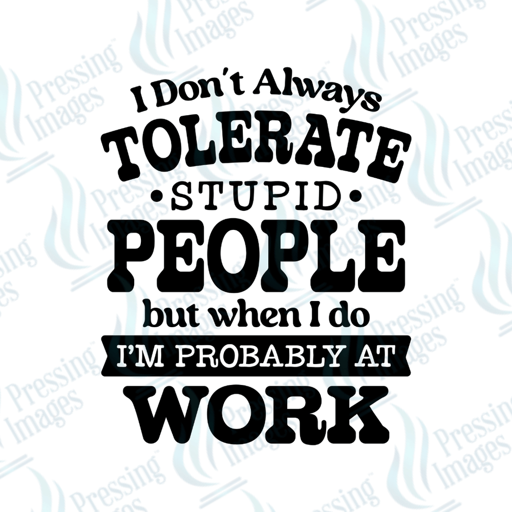 UVD 2481 I Don't Always Tolerate Stupid People - Pressing Images