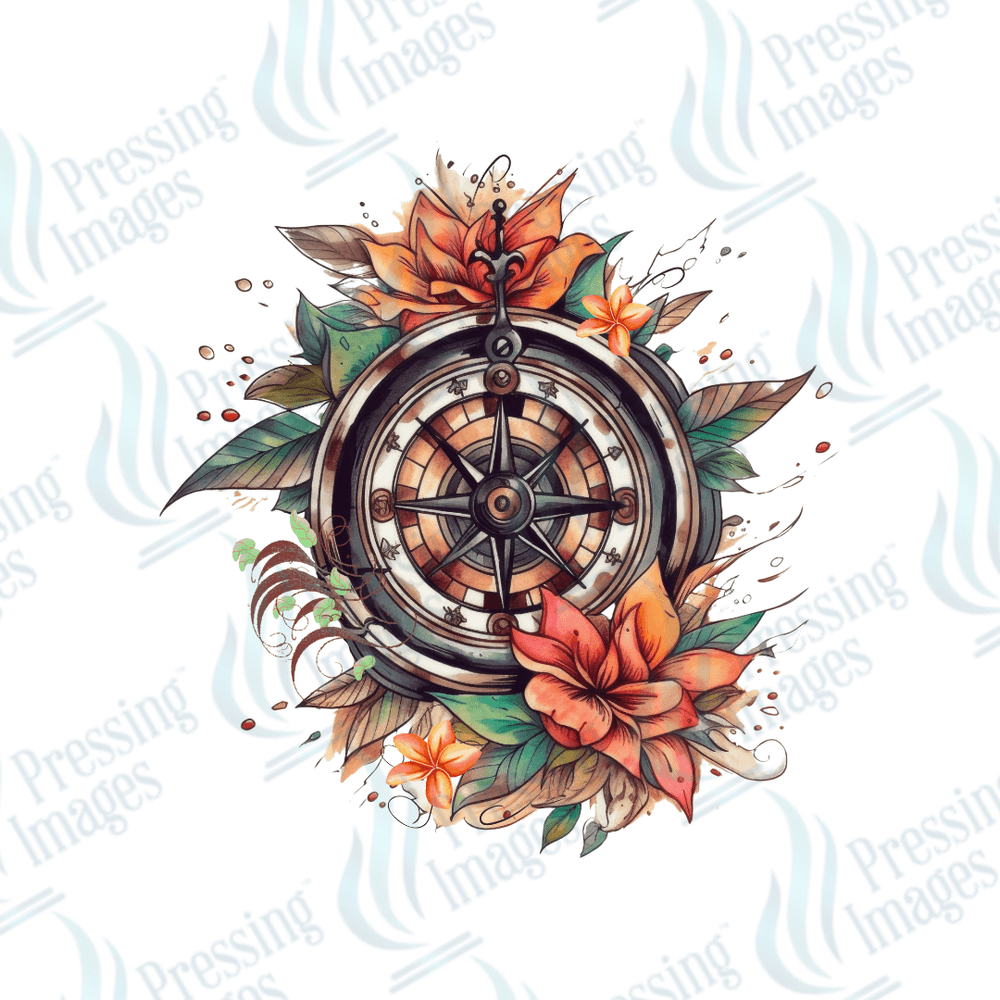 UVD 2517 Compass Flowers - Pressing Images