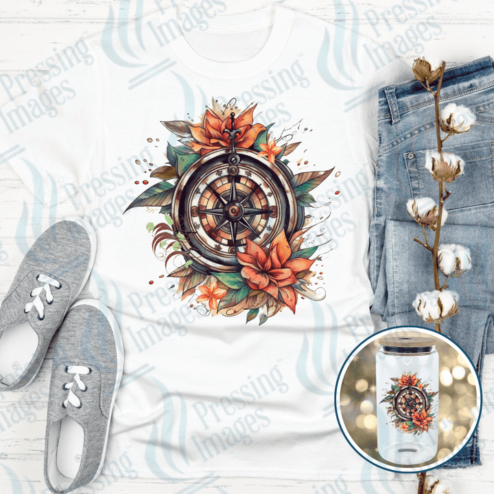 UVD 2517 Compass Flowers - Pressing Images