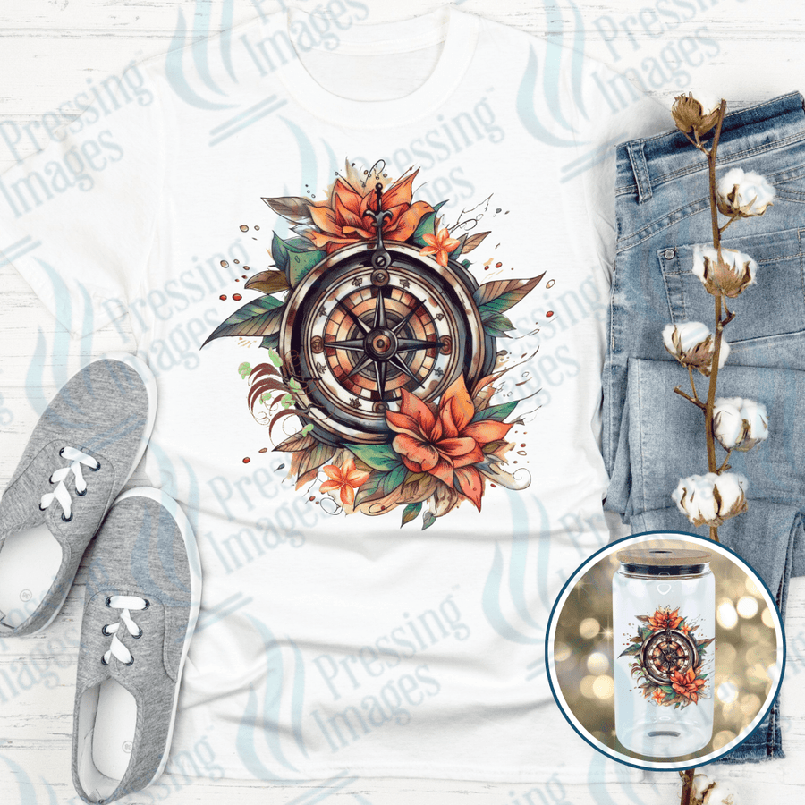 UVD 2517 Compass Flowers - Pressing Images