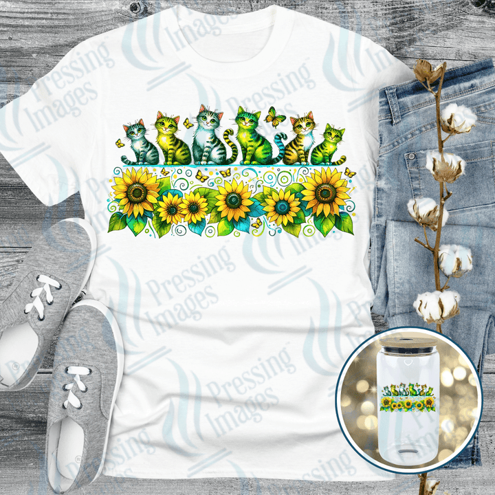 UVD 2652 Cats Sunflowers - Pressing Images