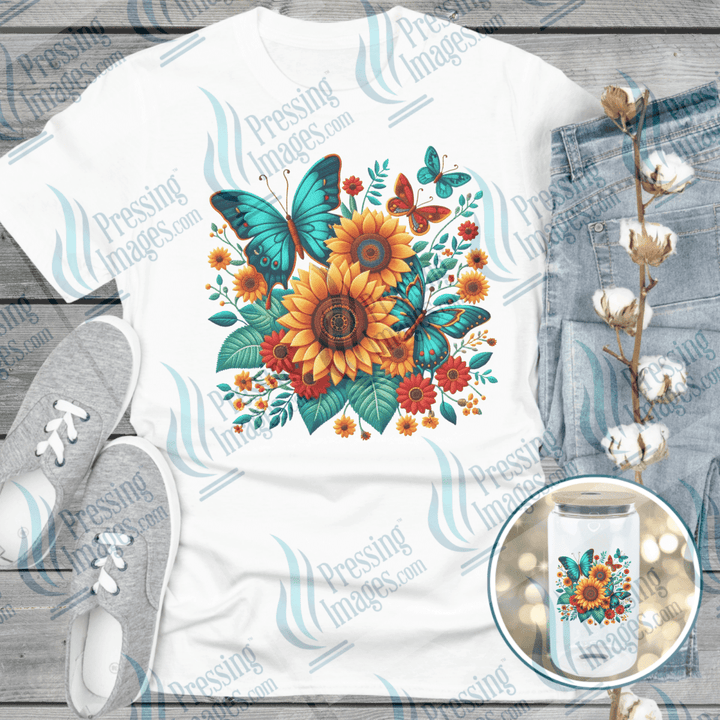 UVD 6484 Sunflowers and Butterflies - Pressing Images