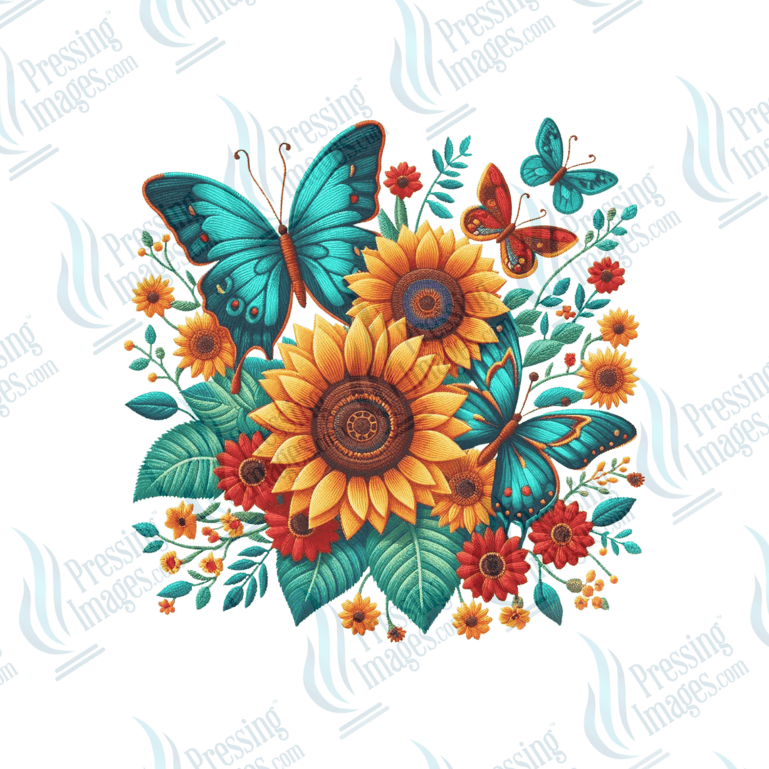 UVD 6484 Sunflowers and Butterflies - Pressing Images