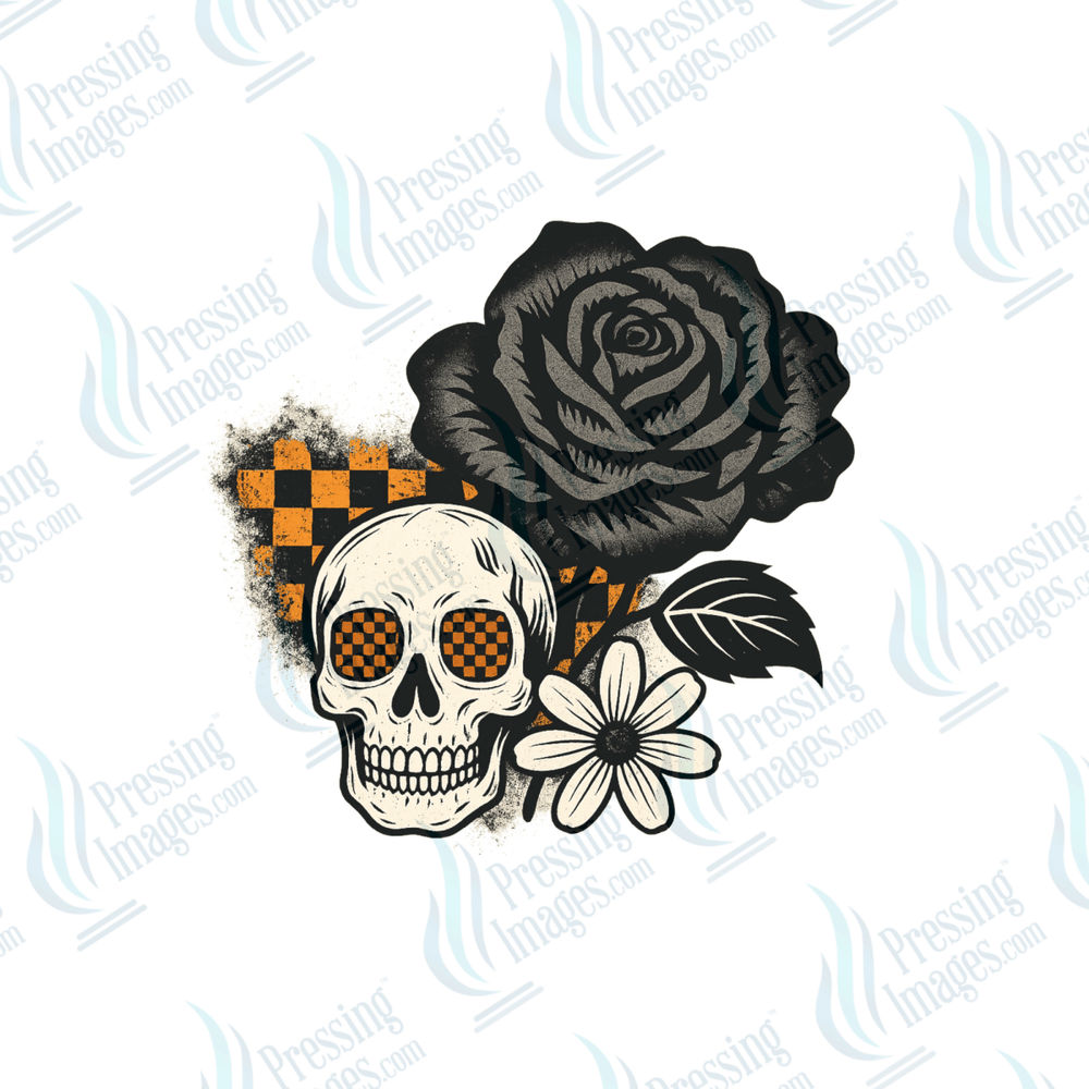 UVD 6491 Fall Skull and Roses - Pressing Images