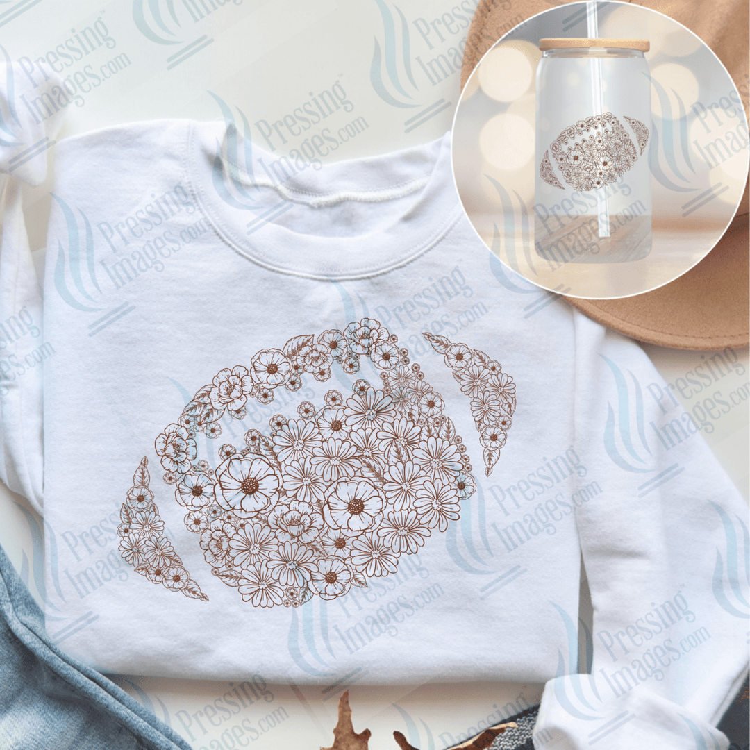 UVD 6604 Floral Football - Pressing Images