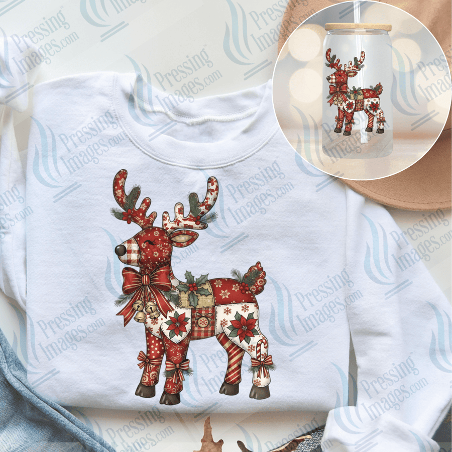 UVD 6639 Patchwork Reindeer - Pressing Images