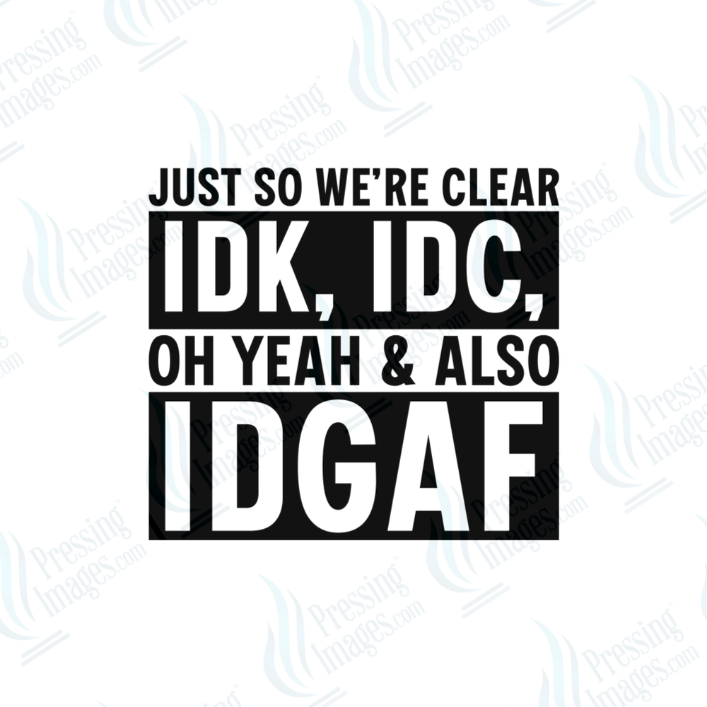 UVD 6651 Just So We Are Clear - Pressing Images