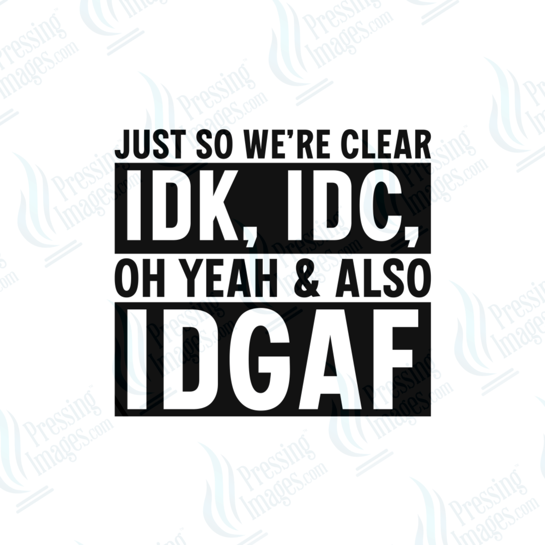 UVD 6651 Just So We Are Clear - Pressing Images