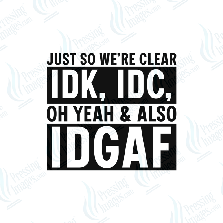 UVD 6651 Just So We Are Clear - Pressing Images