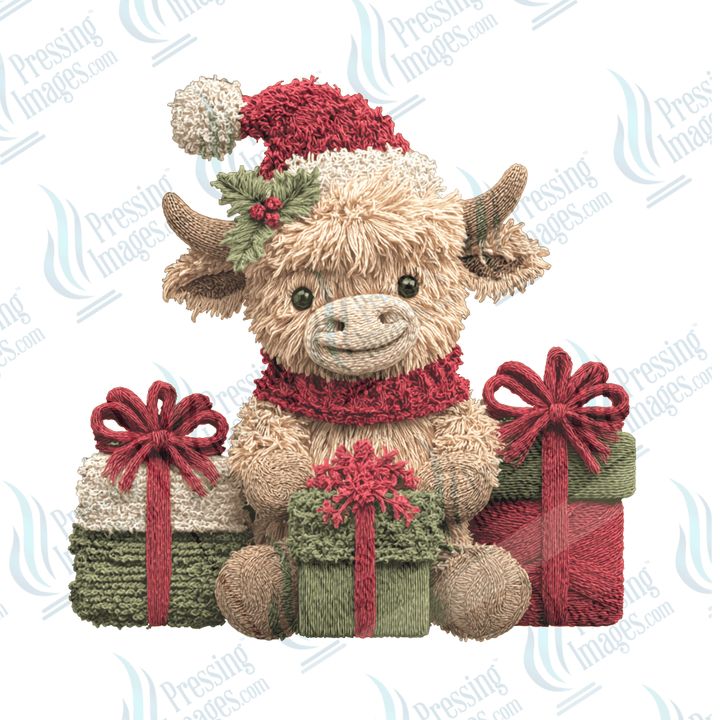 UVD 6657 Yarn Cow With Gifts - Pressing Images