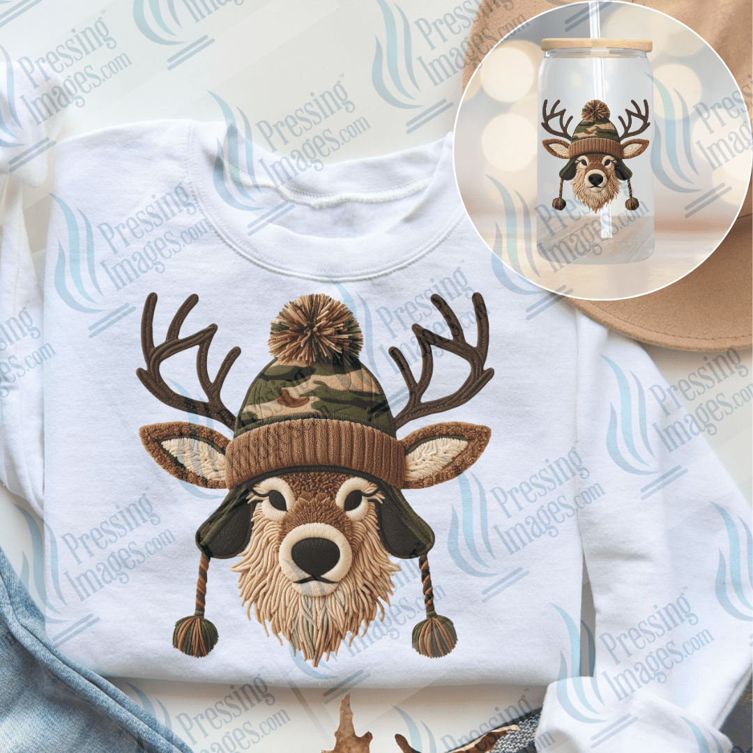 UVD 6659 Yarn Camo Deer - Pressing Images