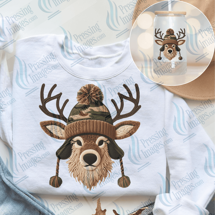 UVD 6659 Yarn Camo Deer - Pressing Images
