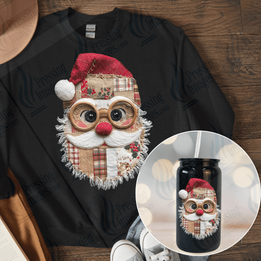 UVD 6663 Patchwork Santa - Pressing Images
