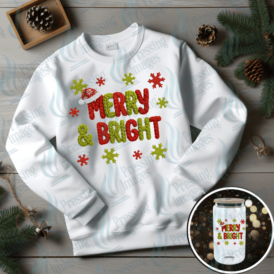 UVD 6683 Faux Yarn Merry and Bright - Pressing Images