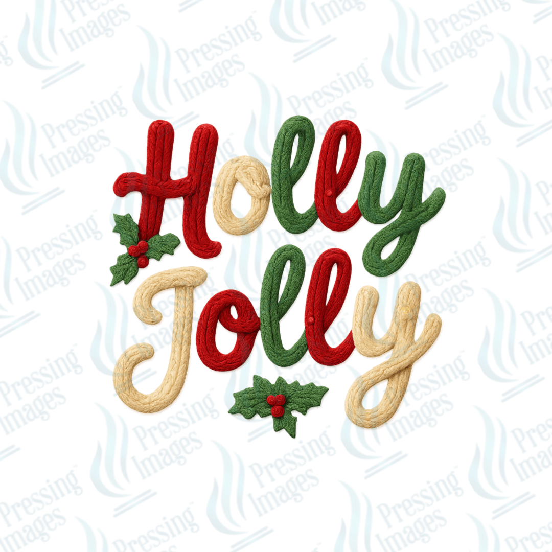 UVD 6685 Faux Yarn Holly Jolly - Pressing Images