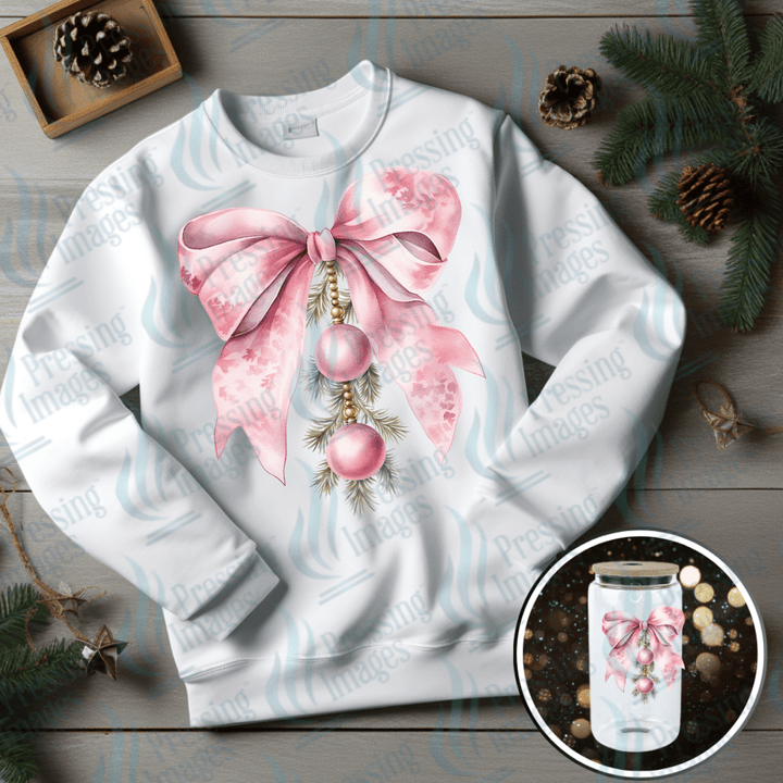 UVD 6714 Watercolour Pink Bow - Pressing Images