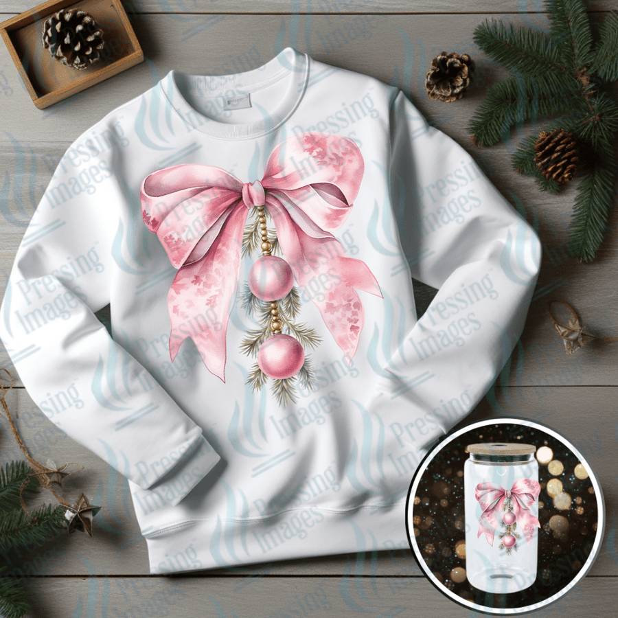 UVD 6714 Watercolour Pink Bow - Pressing Images