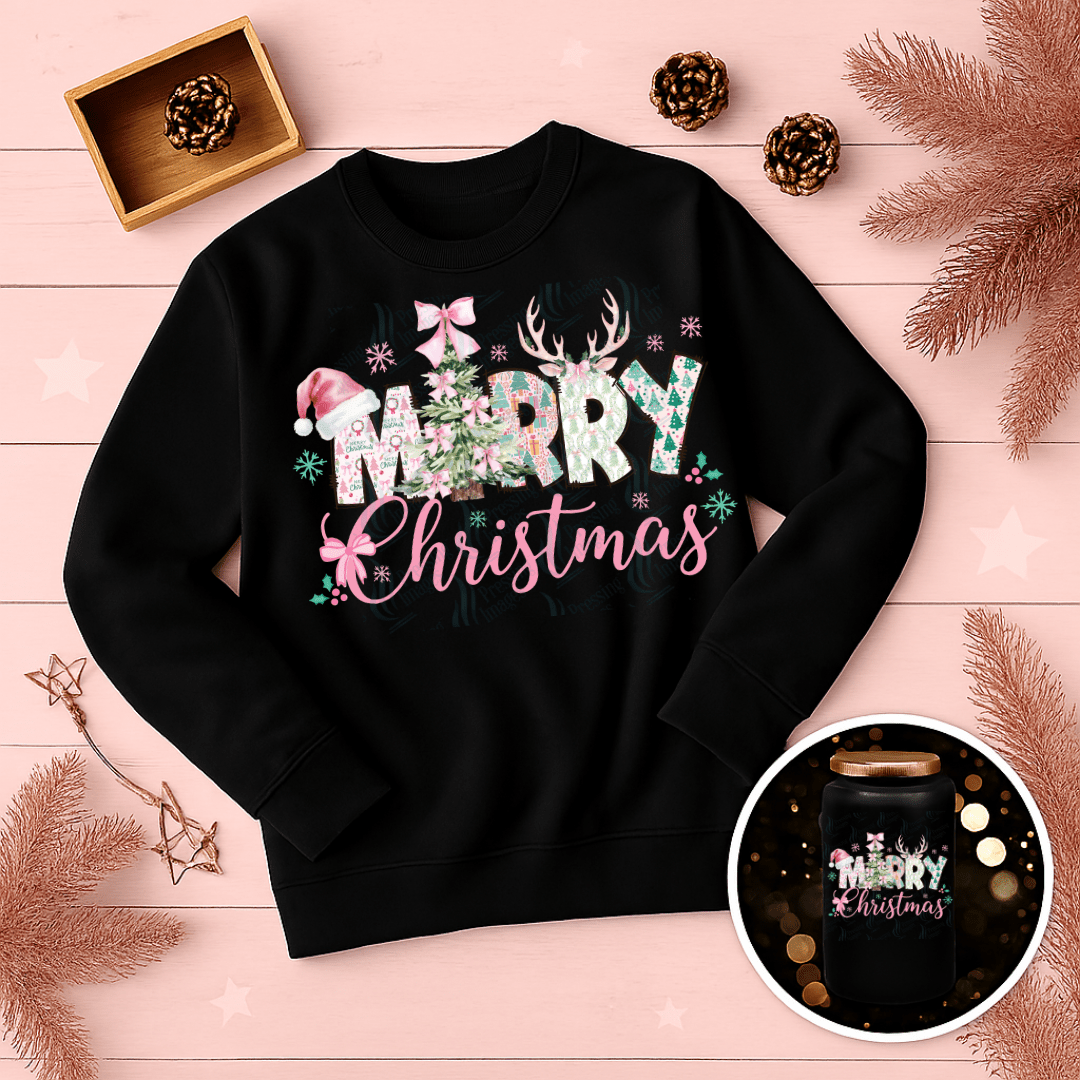 UVD 6738 Pink Merry Christmas - Pressing Images