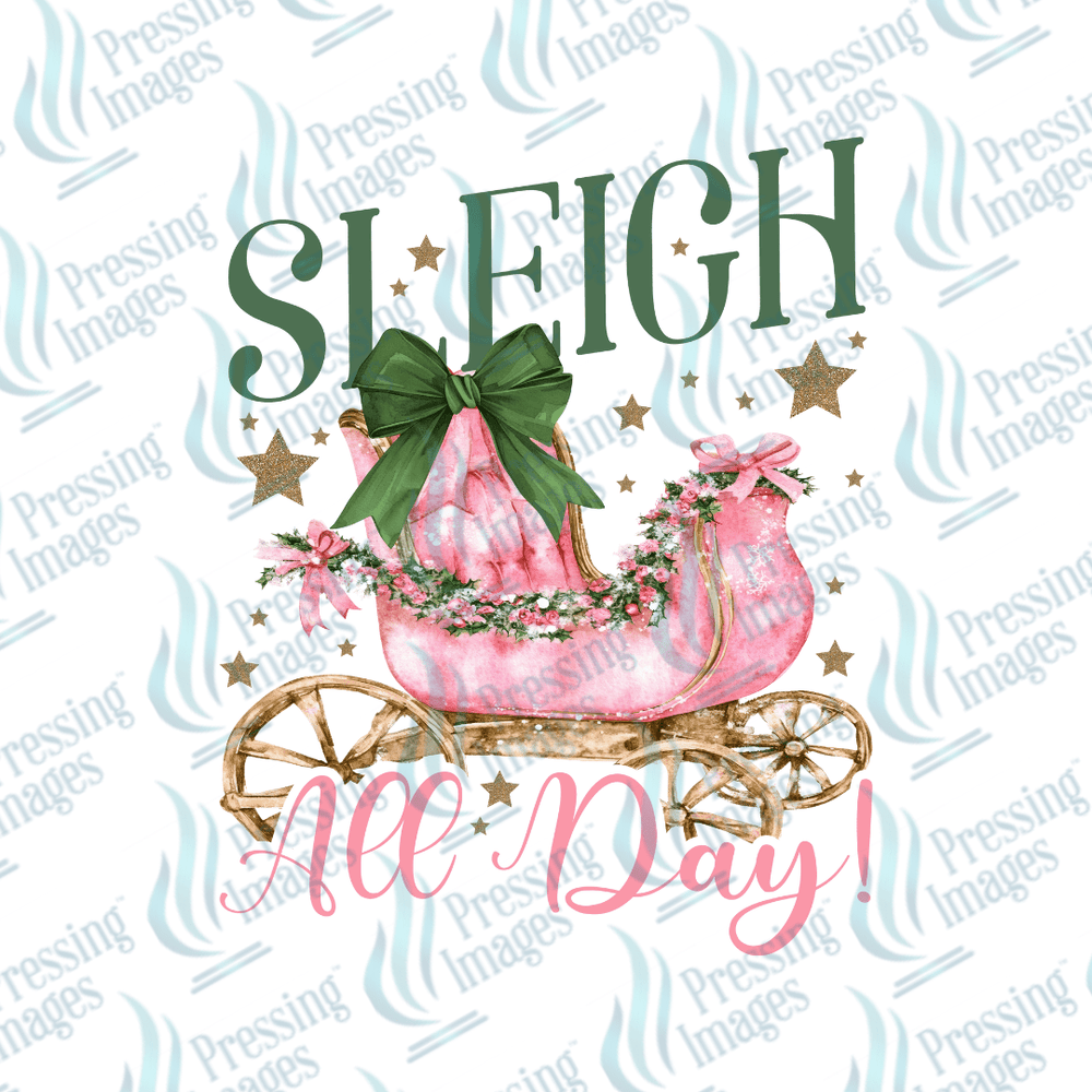 UVD 6748 Pink Christmas Sleigh - Pressing Images