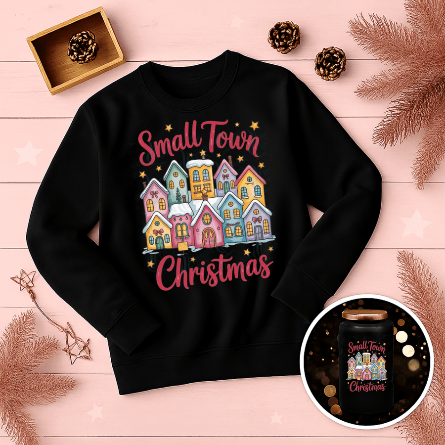UVD 6755 Pink Small Town Christmas - Pressing Images