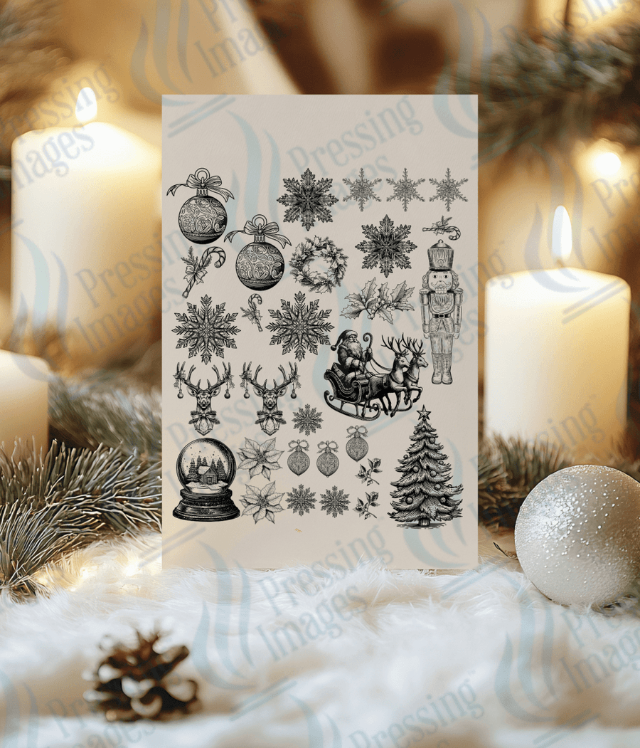 UVS 1853 Black Christmas with sleigh - Pressing Images