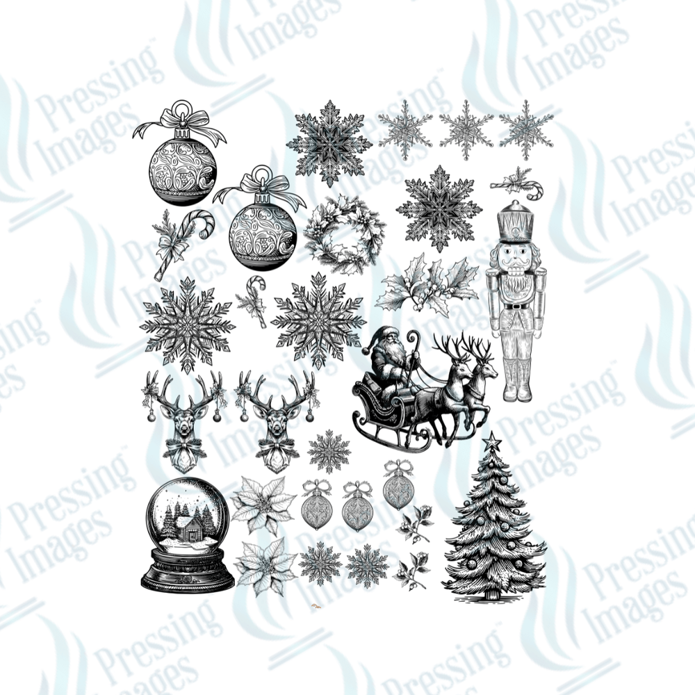 UVS 1853 Black Christmas with sleigh - Pressing Images