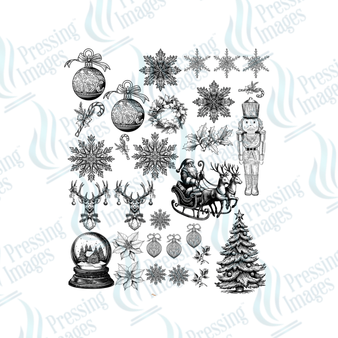 UVS 1853 Black Christmas with sleigh - Pressing Images