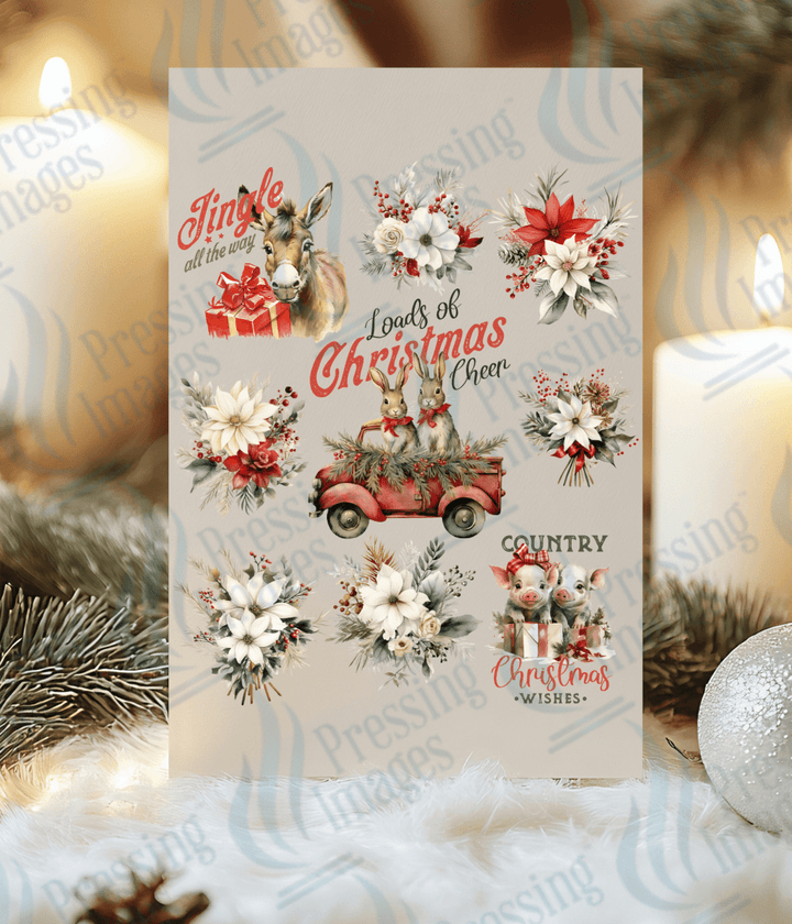 UVS 1862 Farm Christmas bunnies - Pressing Images