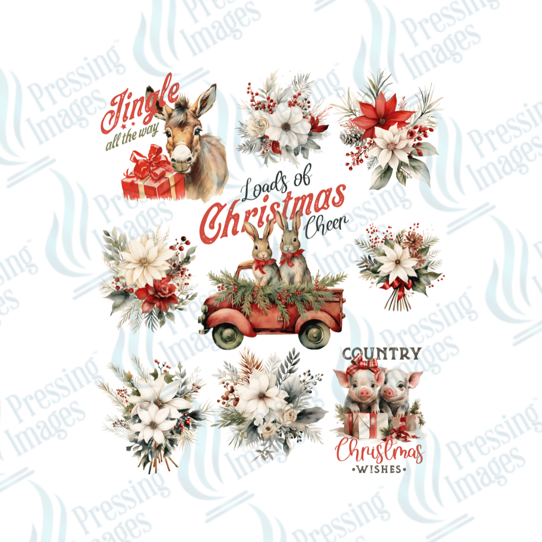 UVS 1862 Farm Christmas bunnies - Pressing Images
