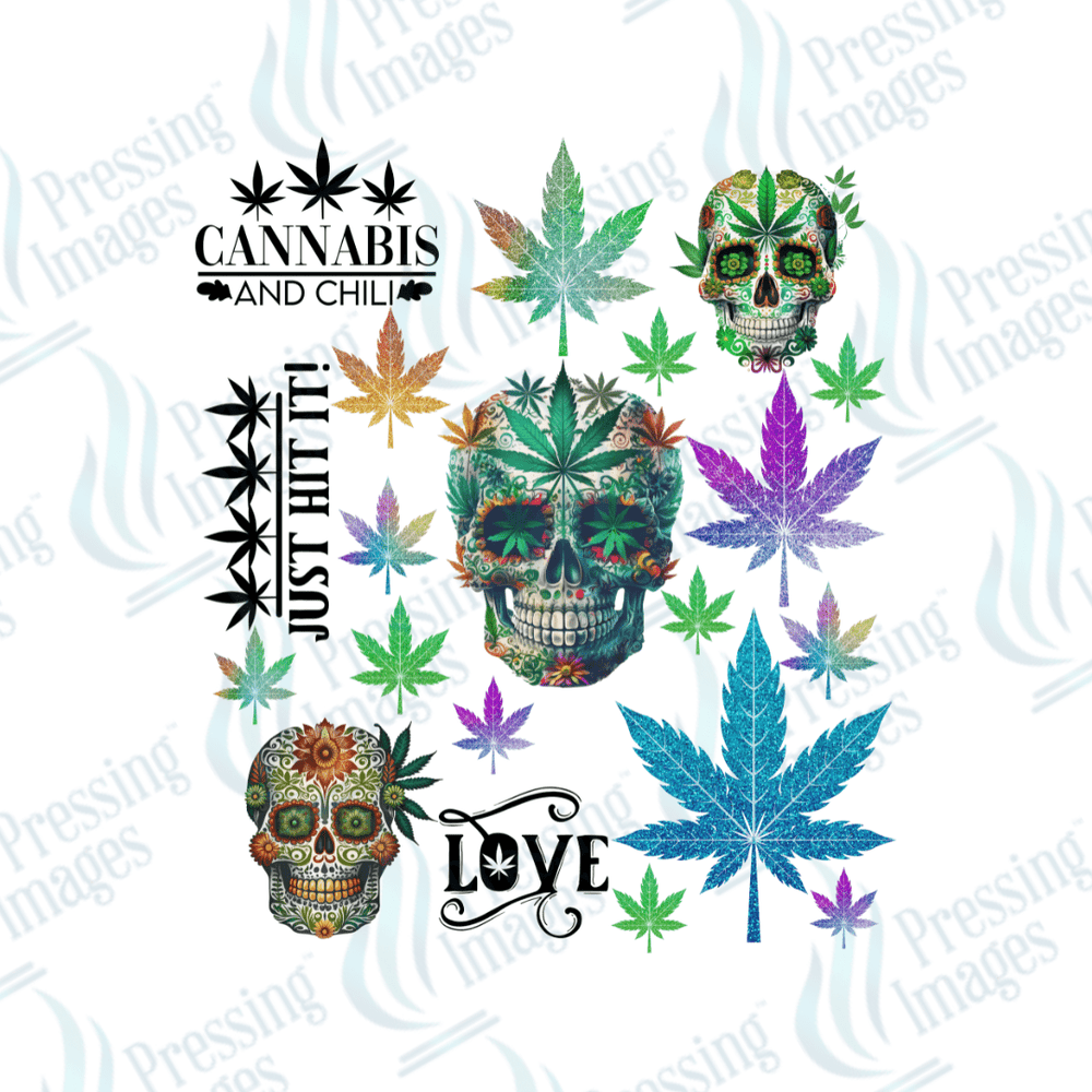 UVS 1867 Cannabis skulls - Pressing Images