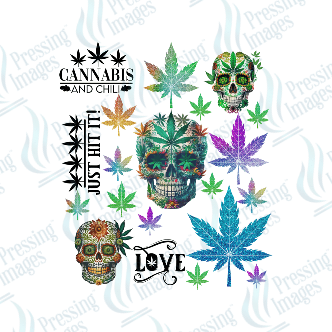 UVS 1867 Cannabis skulls - Pressing Images