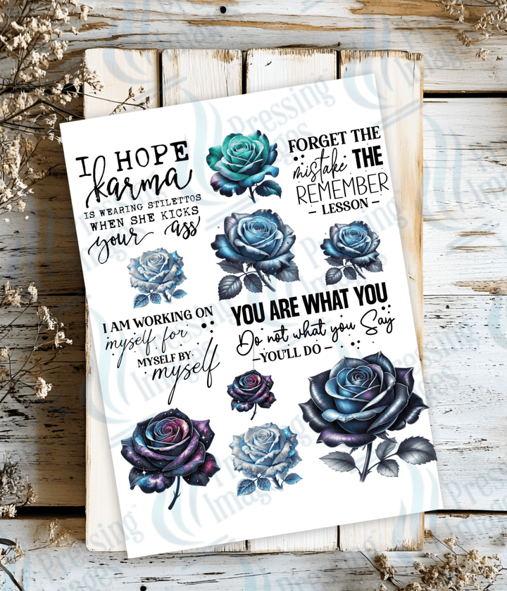 UVS 1871 Fantasy florals blues - Pressing Images