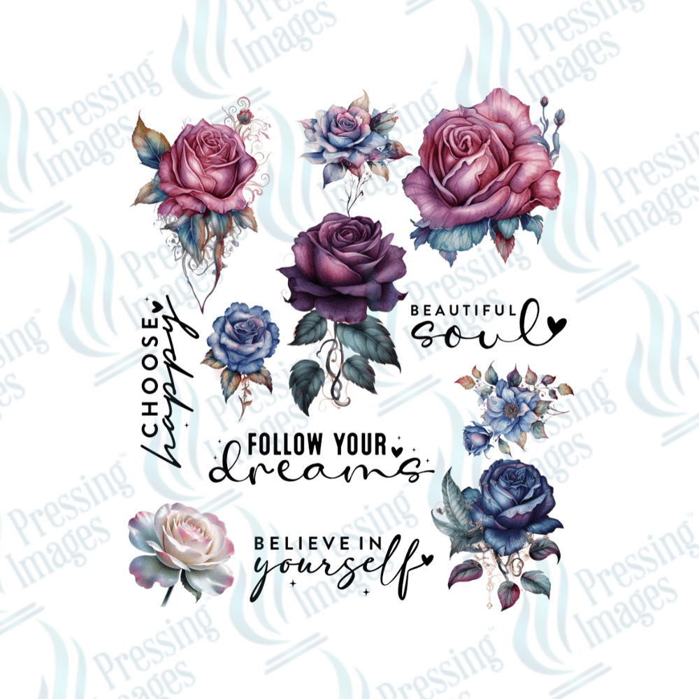 UVS 1872 Fantasy florals pinks - Pressing Images