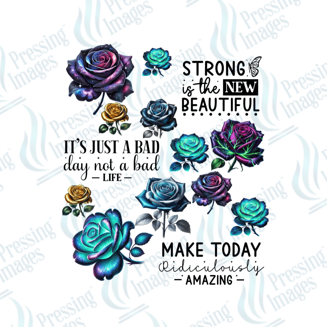 UVS 1873 Fantasy florals electric - Pressing Images