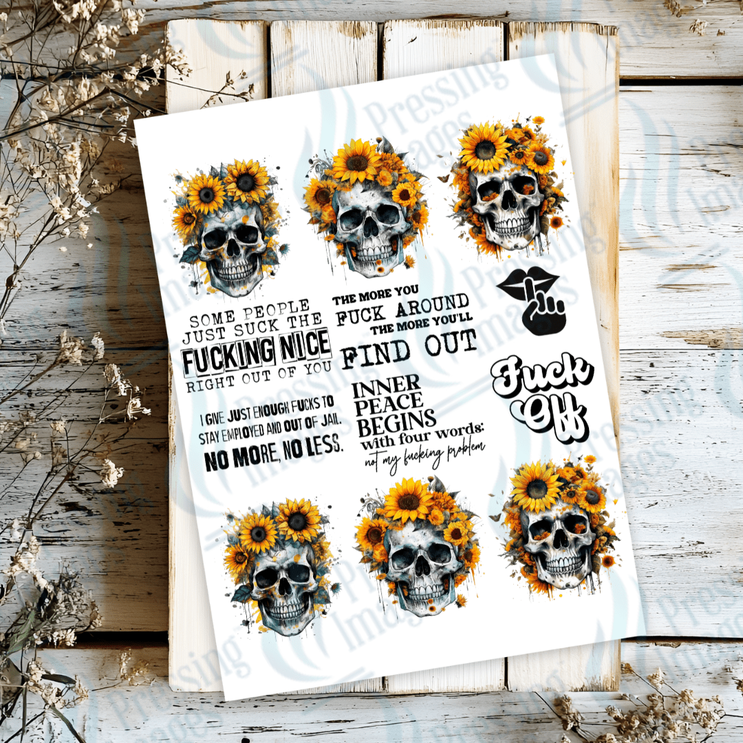 UVS 1881 Adult sayings and skulls - Pressing Images