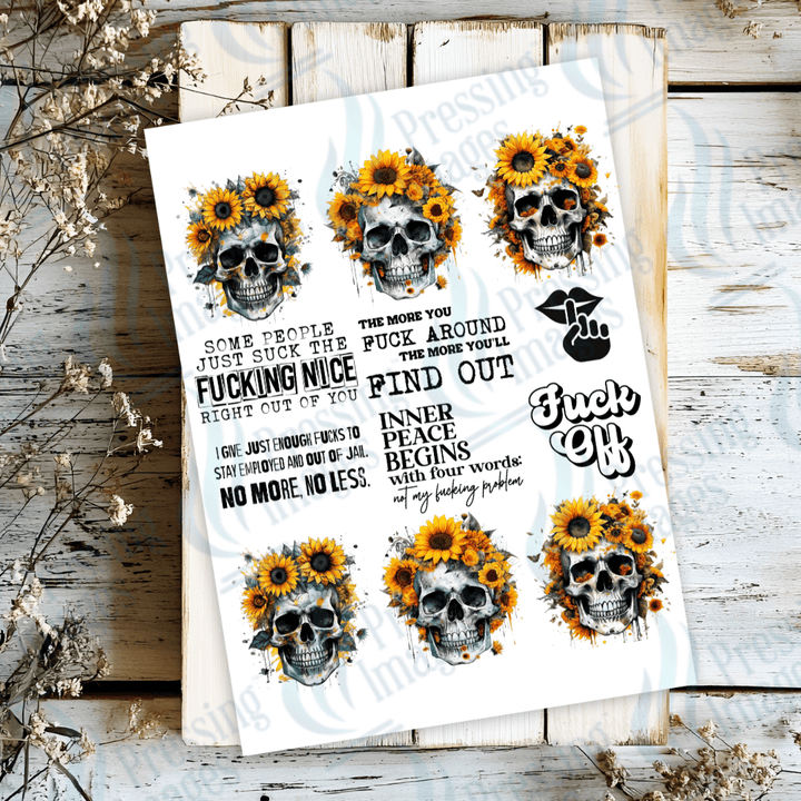 UVS 1881 Adult sayings and skulls - Pressing Images