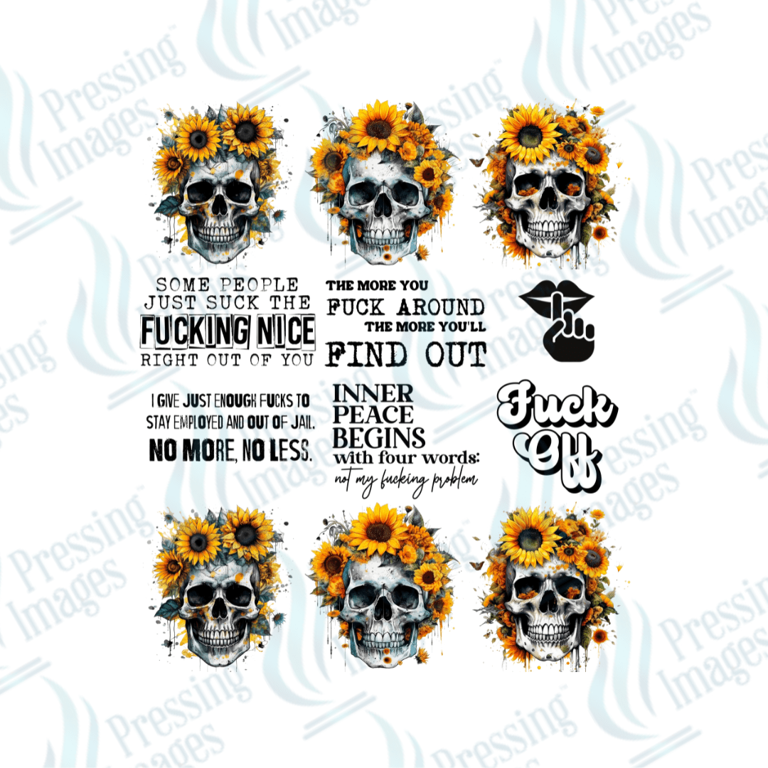 UVS 1881 Adult sayings and skulls - Pressing Images