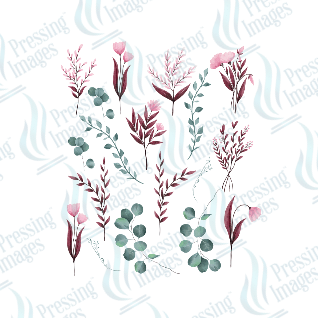 UVS 2027 Watercolour Burgundy and Green - Pressing Images