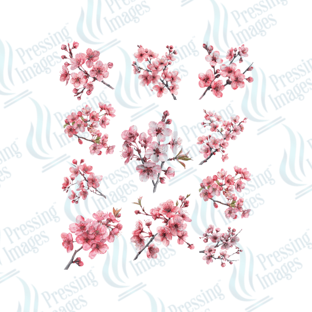UVS 2028 Watercolour Cherry Blossoms - Pressing Images