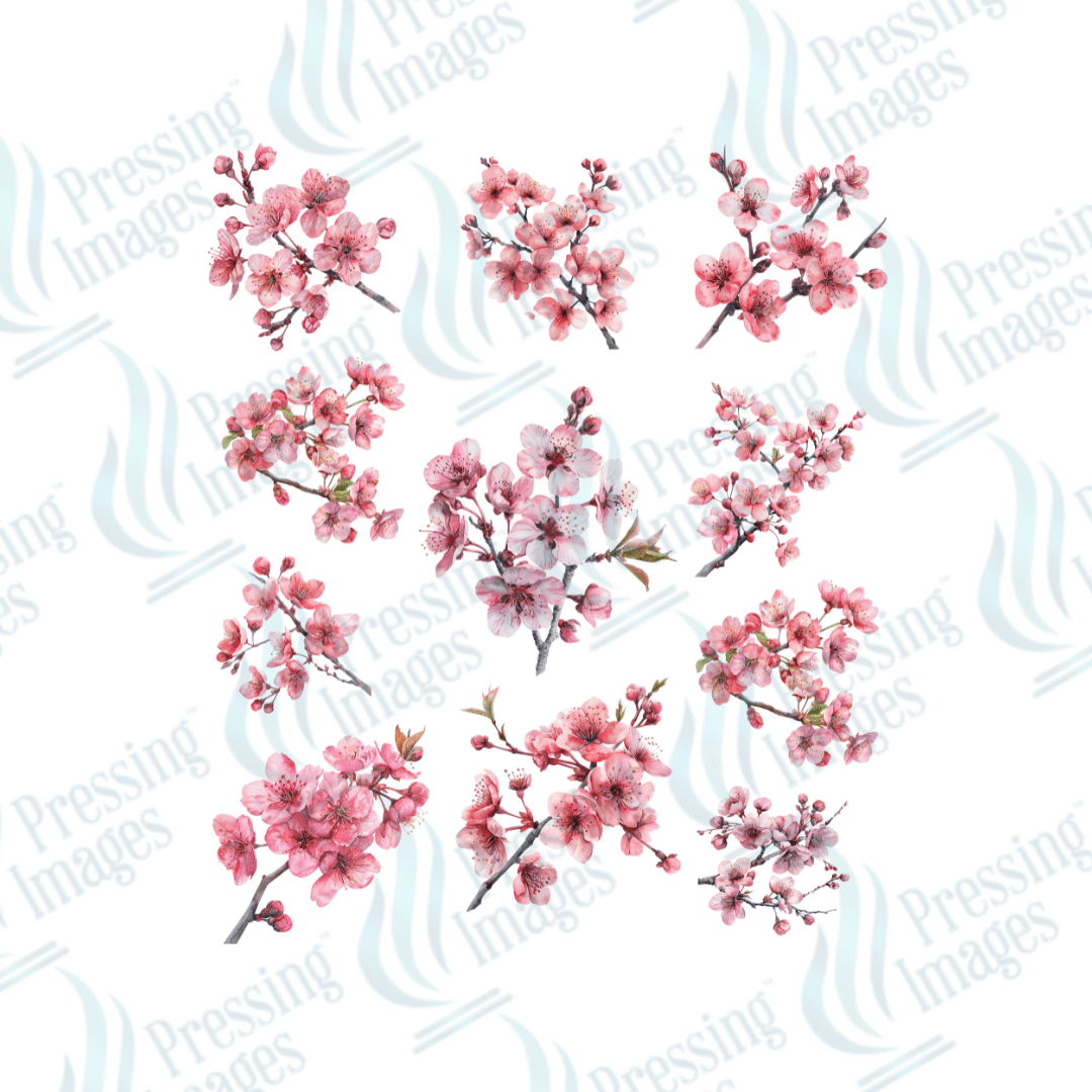 UVS 2028 Watercolour Cherry Blossoms - Pressing Images